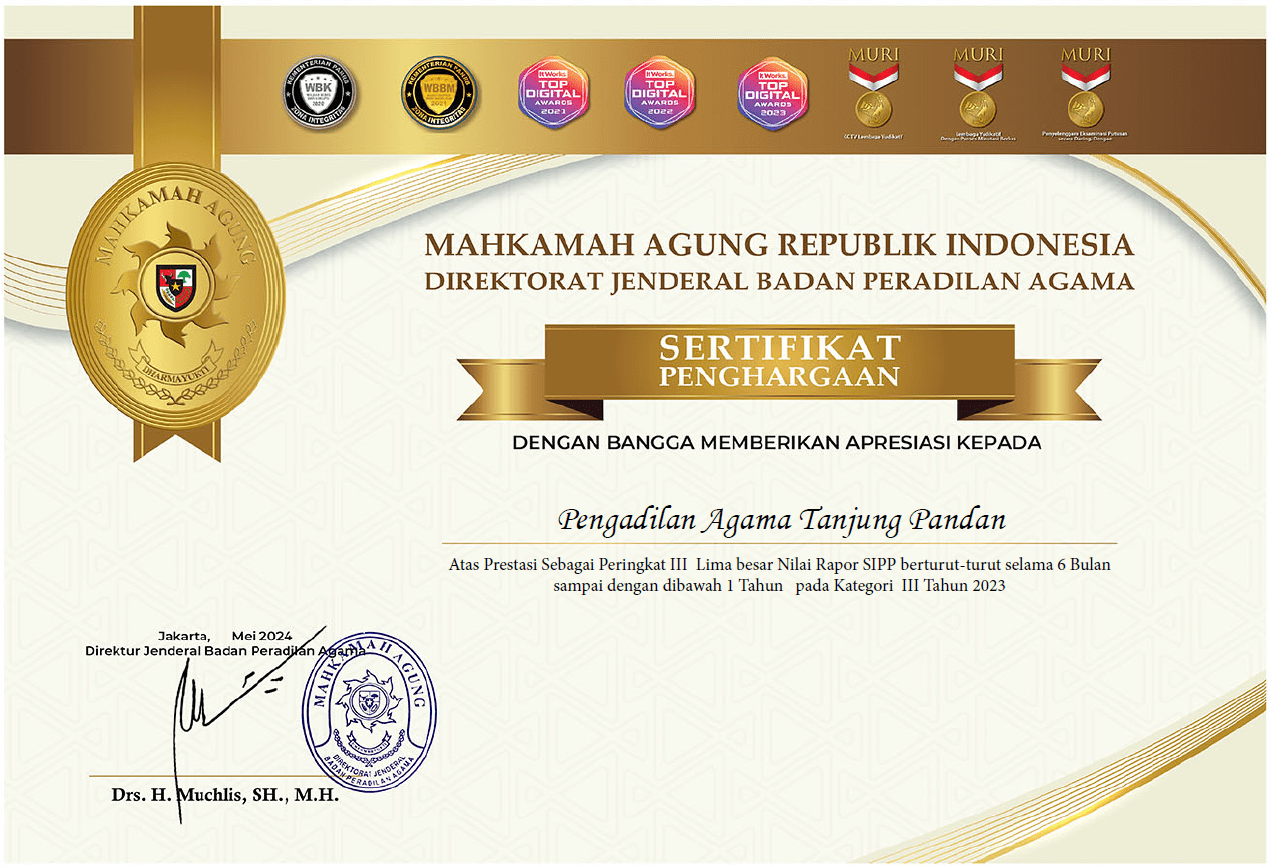 PA Tdn Raih Penghargaan SIPP