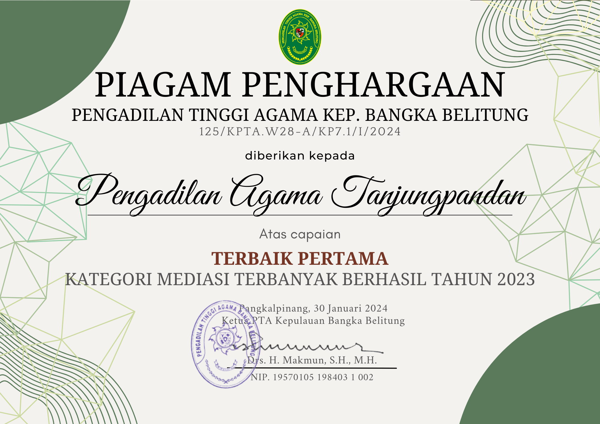 Mediasi Terbanyak Berhasil 1